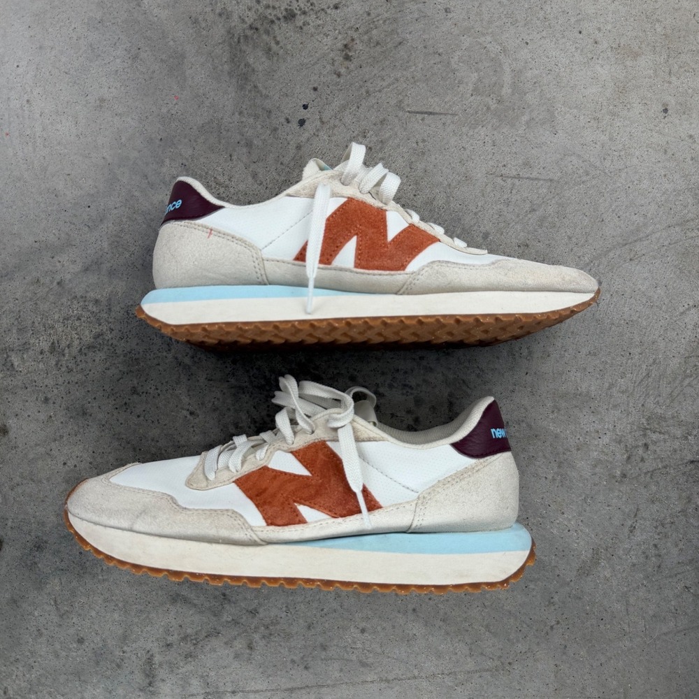 New Balance 237 Women's Sneakers Cream Orange Gum Sole WS237BA Size 9.5